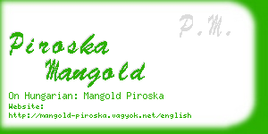 piroska mangold business card